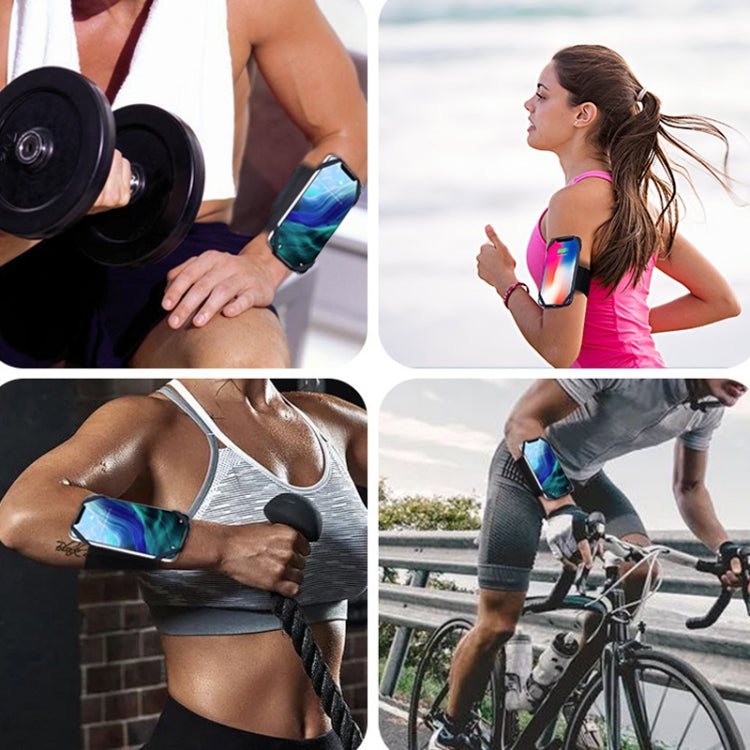 Four Claws Wide Removable Swivel Arm Wrist Strap Cell Phone Bag Sports Arm Bag For 4.5-7 inch Phone(Black) by bashfashion