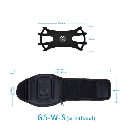 For 4.5-7 inch Phone Zipper Pocket Removable Rotating Arm Belt Bag Running Riding Phone Case(8 Claw Black) by bashfashion