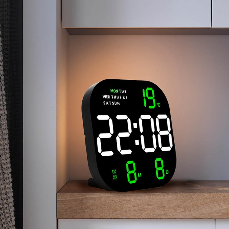 6633 LED Screen Digital Display Timing Desktop Alarm Clock Living Room Hanging Clock(White Light) by bashfashion
