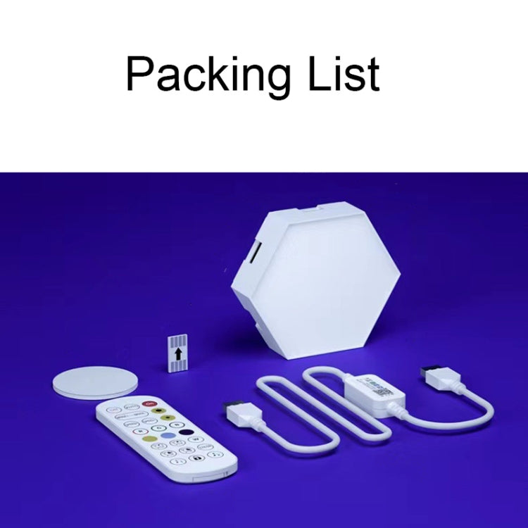 10pcs/set RGB Symphony Hexagon Lights DIY Bedside Ambient Wall Lamp Smart Honeycomb Light(Bluetooth APP) by bashfashion