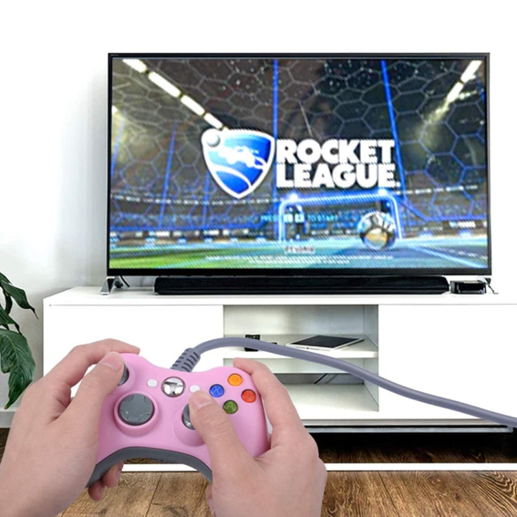 For XBOX 360 Console And PC USB Dual Vibration Wired Gamepad(Blue) by bashfashion