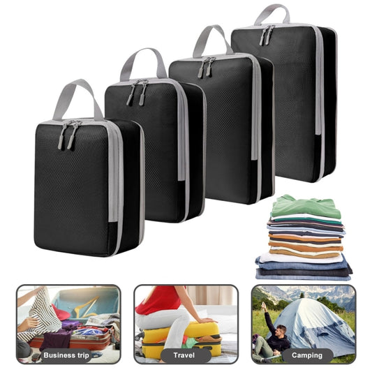 8 In 1 Compression Packing Cubes Expandable Travel Bags Luggage Organizer(Black) by bashfashion