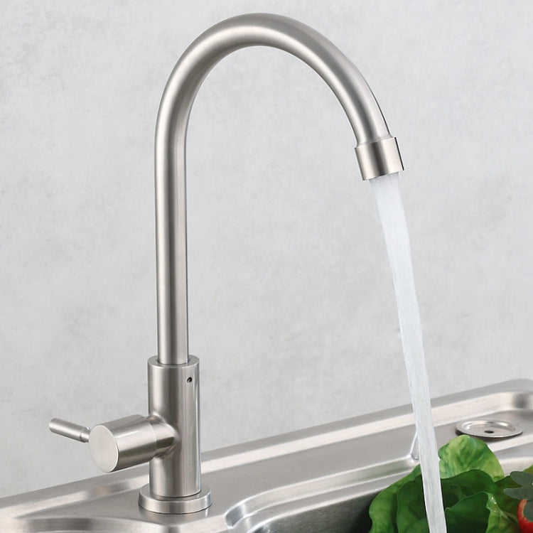 304 Stainless Steel Kitchen Rotatable Sink Faucet(60cm Pipe+Single Cold Curve) by bashfashion