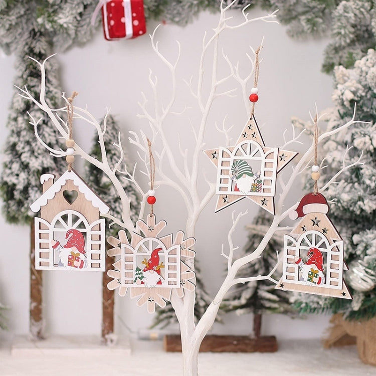 Christmas Open Window Santa Tree Wood Decoration, Color: No.1 by bashfashion