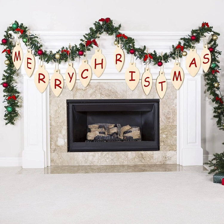50pcs/set Christmas Hanging Wood Chip Light Bulb DIY Blank Hanging Tag by bashfashion
