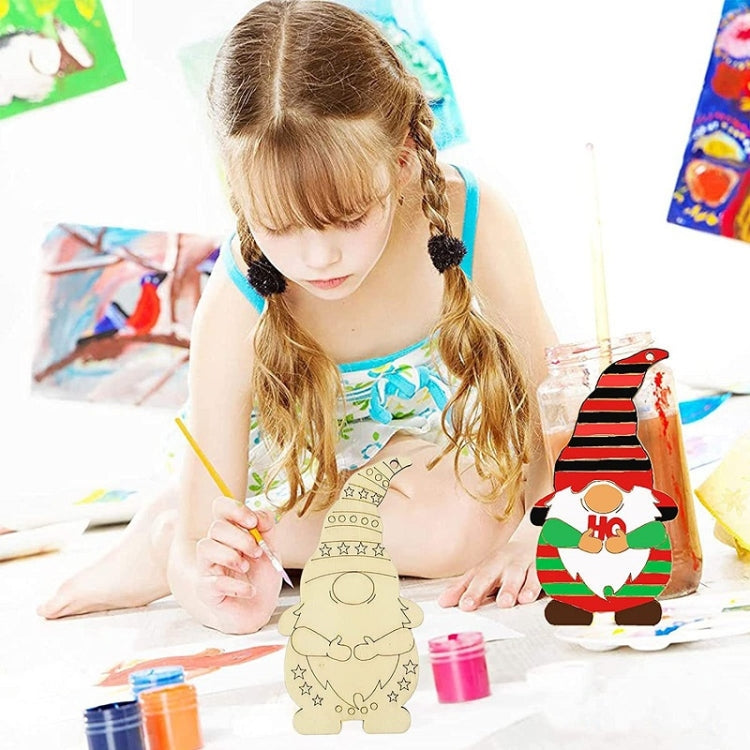 32pcs/set Christmas Tree DIY Painting Wooden Dwarf Elf Hanging Decorations by bashfashion