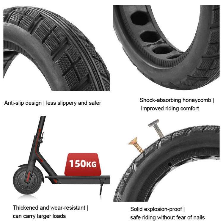 For Xiaomi M365 Series Scooter 8.5 x 2.0 Inch Honeycomb Solid Tire Inflatable Rubber Explosion-proof Tire(Black) by bashfashion