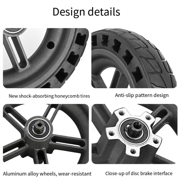 For Xiaomi M365 Electric Scooter 8.5-inch Rear Wheel Solid Shock-absorbing Honeycomb Tire with Hub(Black) by bashfashion