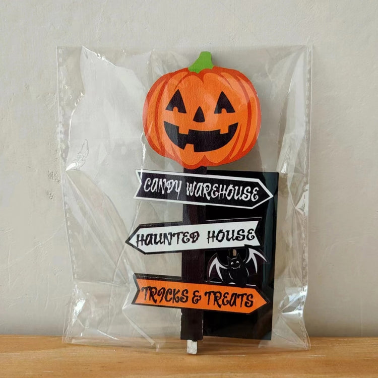 Halloween Guide Wooden Ornaments Cartoon Letters Decoration Supplies(Ghost Model) by bashfashion