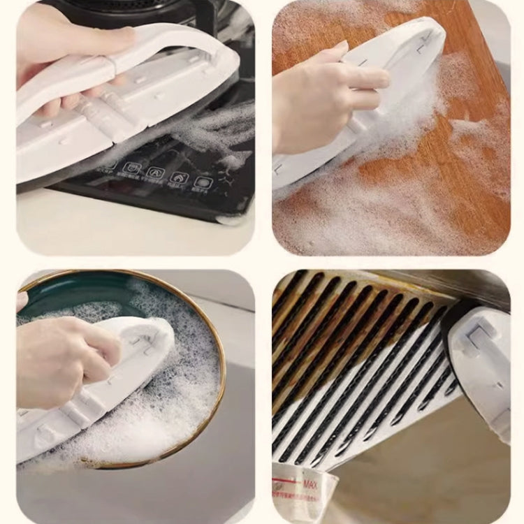 Folding Kitchen Stove Cleaning Brush Multi-Functional Decontamination Brush(White) by bashfashion