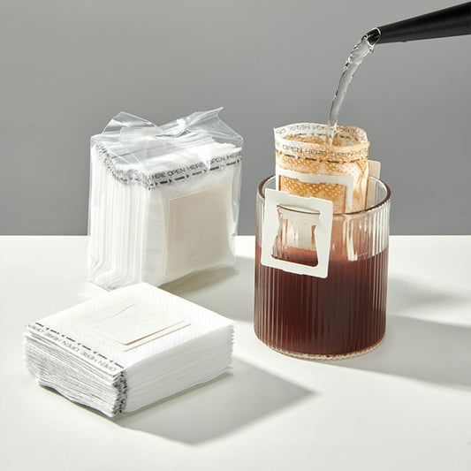 50pcs /Pack Ear-mounted Coffee Filter Portable Drip Coffee Filter Paper Coffee Powder Filter Bag by bashfashion