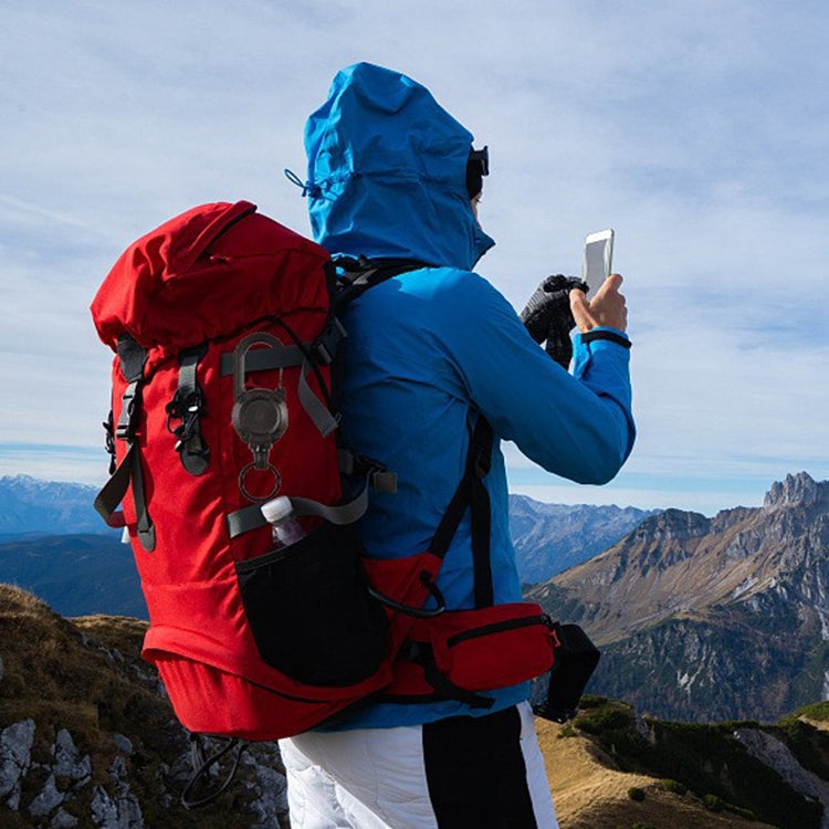 Flexible Climbing Backpack Buckle Retractable Pull Badges Reel Sports Keychain(White) by bashfashion