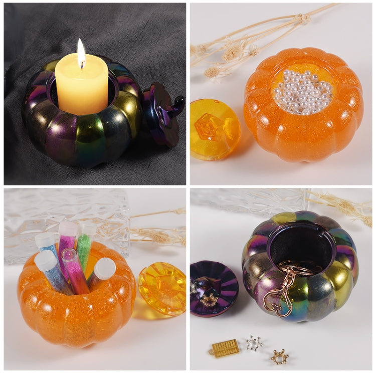DIY Crystal Epoxy Pumpkin Storage Box Mold Halloween Silicone Mold(Cover+Base Combination) by bashfashion
