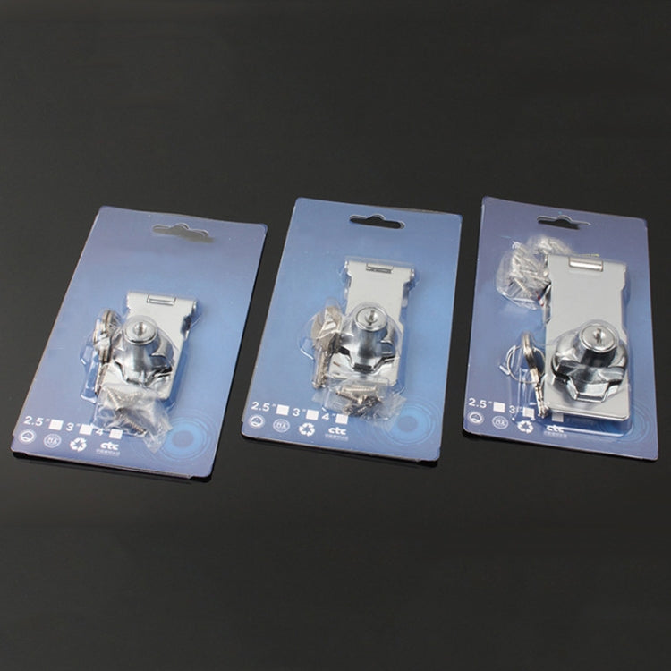 2.5 inch Interlocking No Hole Hook With Locking Hasp Chest Of Drawers Door Lock With Iron Key by bashfashion