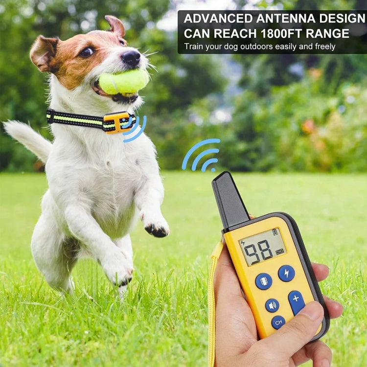 800m Remote Control Dog Trainer Stop Barker Electrical Shock Vibration Pet Collar(Khaki) by bashfashion