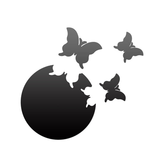 4pcs /Set DIY Acrylic Butterfly Mirror Waterproof Wall Stickers Dining Room Bedroom Decoration(Black) by bashfashion