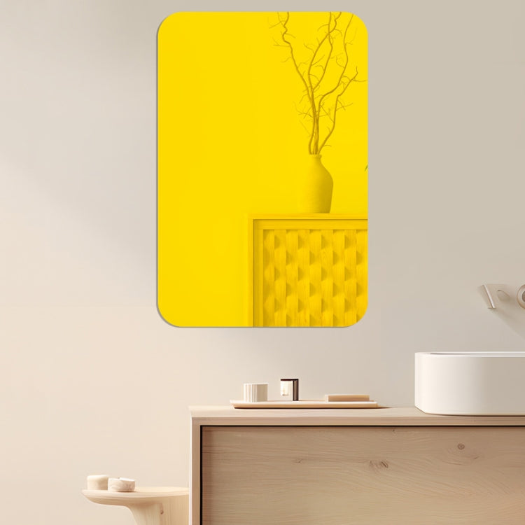 4pcs 20cm x 13cm Round Corner Models Rectangle Acrylic Mirror Stereo Wall Stickers Home Decoration Soft Mirror(Gold) by bashfashion