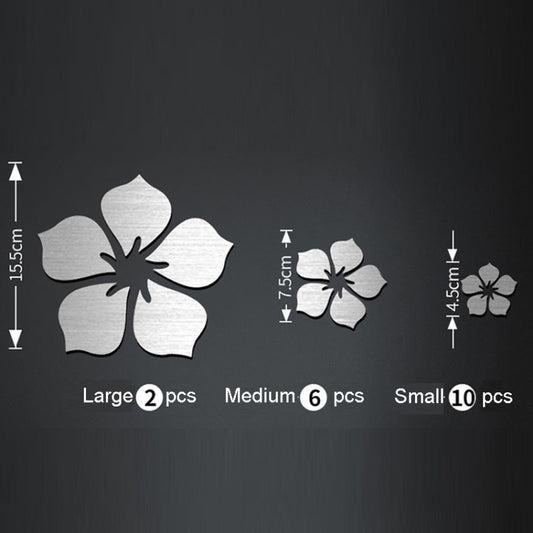 18pcs /Set Acrylic Cherry Blossom Mirror Wall Sticker Living Room Bedroom Background Wall Decoration(Gold) by bashfashion