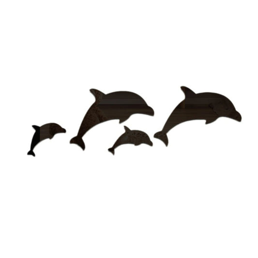 4pcs /Set Acrylic Dolphin Stereo Wall Stickers Home Wall Decoration(Black) by bashfashion