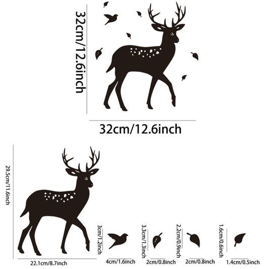 8pcs /Set Acrylic Deer Mirror Wall Stickers Home Background Decoration(Black) by bashfashion