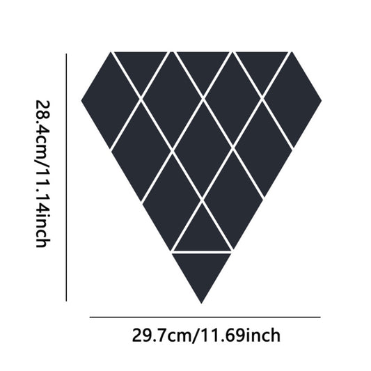 14pcs /Set Acrylic Diamond Mirror Stereo Wall Stickers Home Background Wall Decoration(Black) by bashfashion