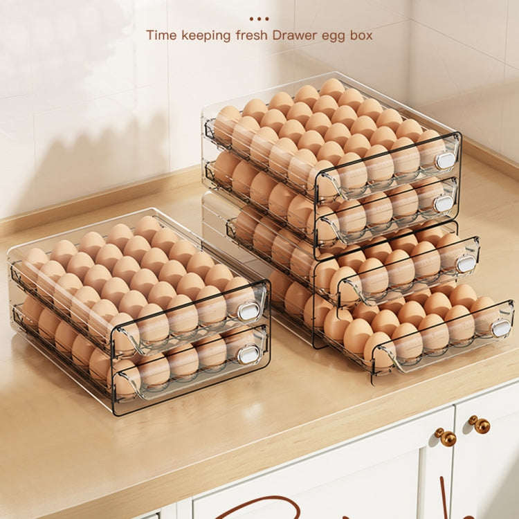 Large Single Layer 20 Grid Cream Color Egg Storage Box PET Transparent Multi-Specification Egg Box by bashfashion