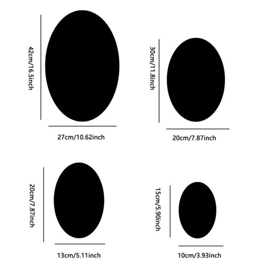 15cm x 10cm Oval Acrylic Mirror Stereo Wall Stickers Home Decoration Soft Mirror(Black) by bashfashion