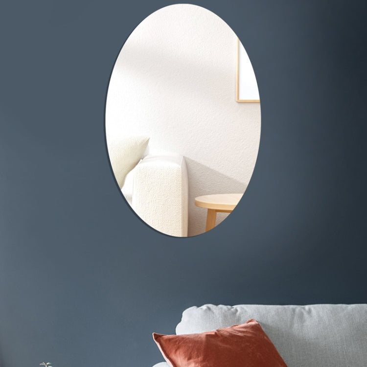 20cm x 13cm Oval Acrylic Mirror Stereo Wall Stickers Home Decoration Soft Mirror(Silver) by bashfashion