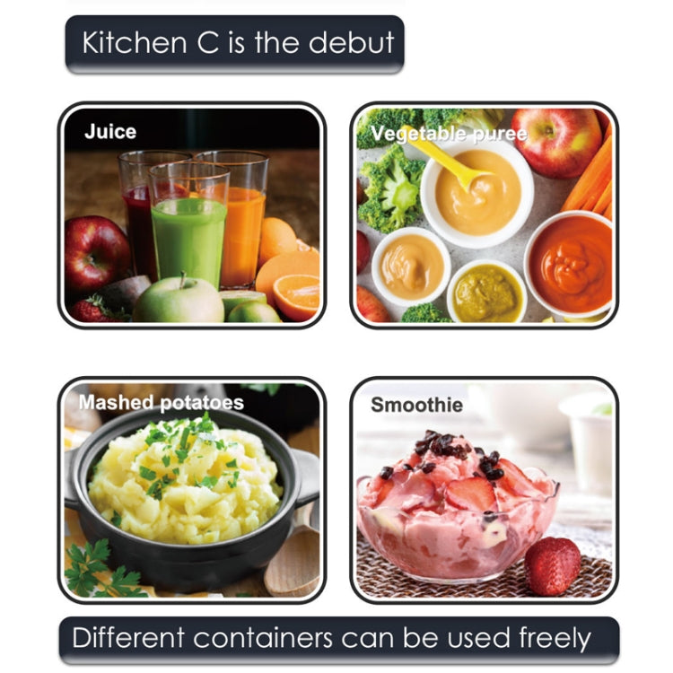 RAF 700W 4-blade Handheld Electric Blender Stainless Steel Food Cooking Stick,EU Plug(White) by bashfashion