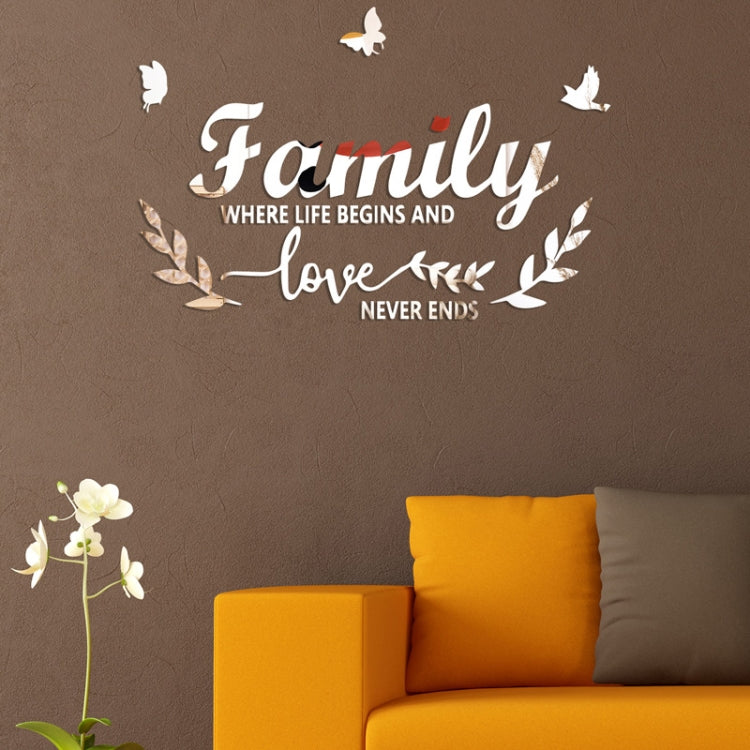 Acrylic Familylove Stereoscopic Mirror Wall Stickers Home Self-Adhesive Decorative Soft Mirror(Black) by bashfashion