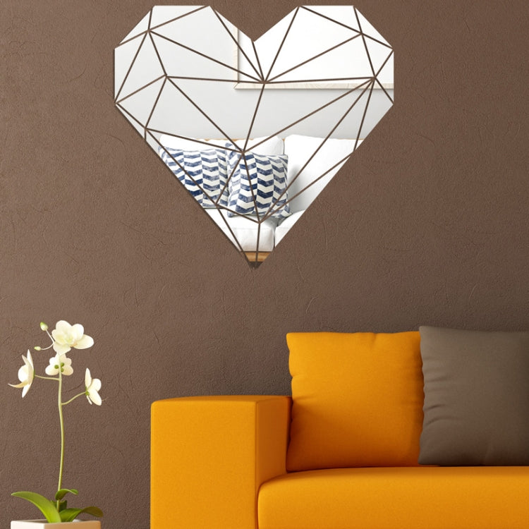 27pcs /Set Acrylic Heart Shaped Mirror Wall Stickers Home Decoration Soft Mirror(Black) by bashfashion