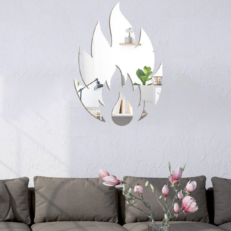 2pcs /Set Acrylic Flame Mirror Stereo Wall Stickers Home Decoration Soft Mirror(Gold) by bashfashion