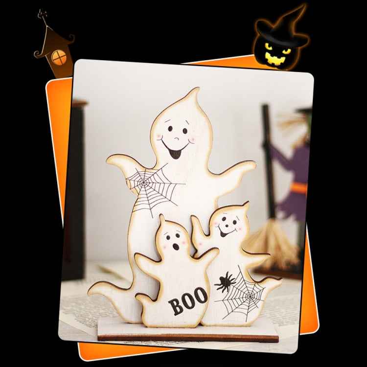 Halloween Decorations Witch Ghost Painted Wooden Ornament Party Decorative Props, Style: Broom Witch by bashfashion
