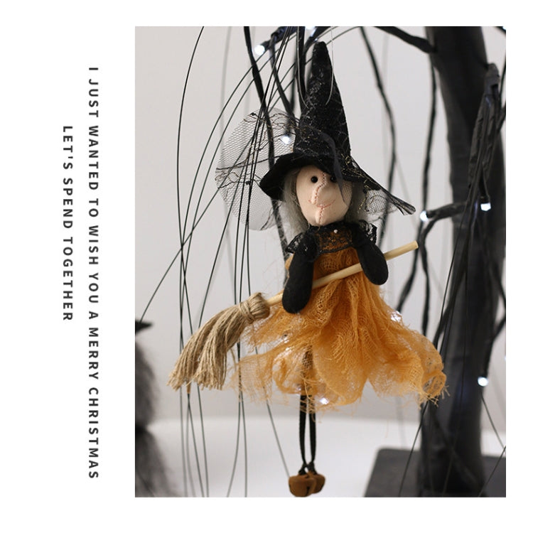 Halloween Broom Witch Doll Pendant Ghost Festival Party Props(Green) by bashfashion