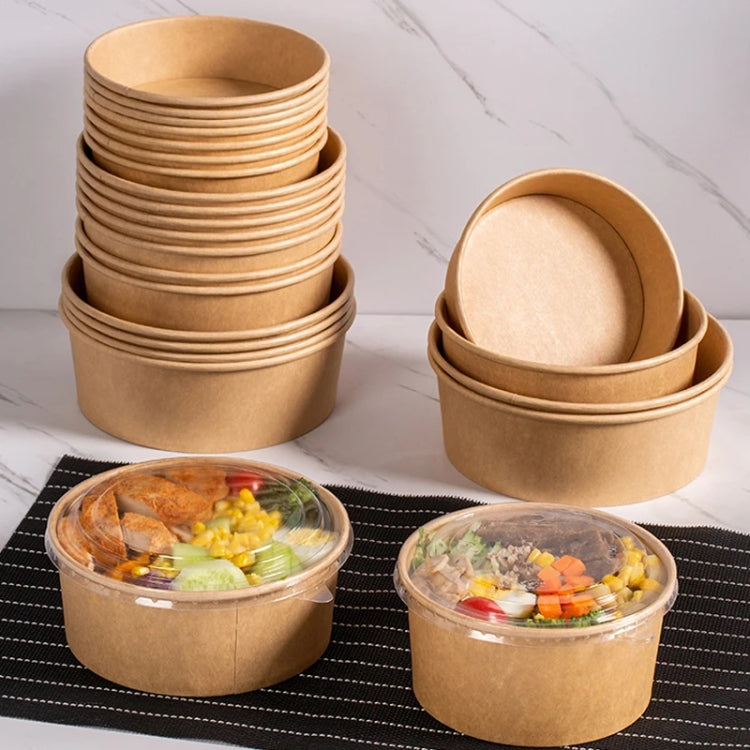 10pcs 1300ml Disposable Single PE Laminated Paper Bowl Round Soup Bowl Packed Fast Food Boxes(Mouth Cup Paper Bowl) by bashfashion