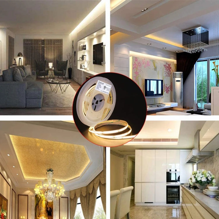 1m 24V 8mm Wide COB Adhesive Decorative LED Light Strip, Specification: 320 Beads-12W -90 Display(3000K) by bashfashion