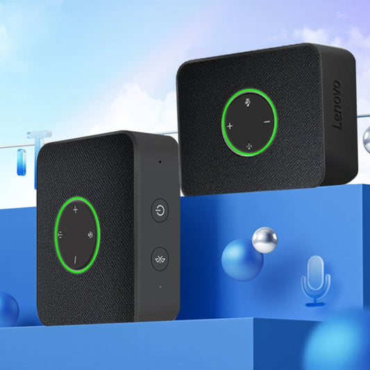 Lenovo Thinkplus MCP01 Intelligent Video Conference Omnidirectional Microphone Sound Portable Bluetooth Microphone Speaker(Black) by Lenovo