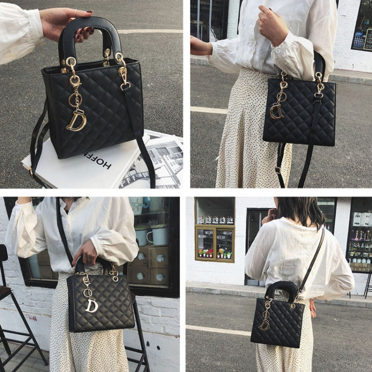 Retro Rhombus Pattern Women Handbag Texture Leather Crossbody Bag(Red) by bashfashion