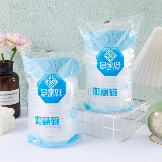 18pcs /Pack HEJIAHAO Food Grade Disposable Bowl Round Thickened Transparent Plastic Bowl by HEJIAHAO