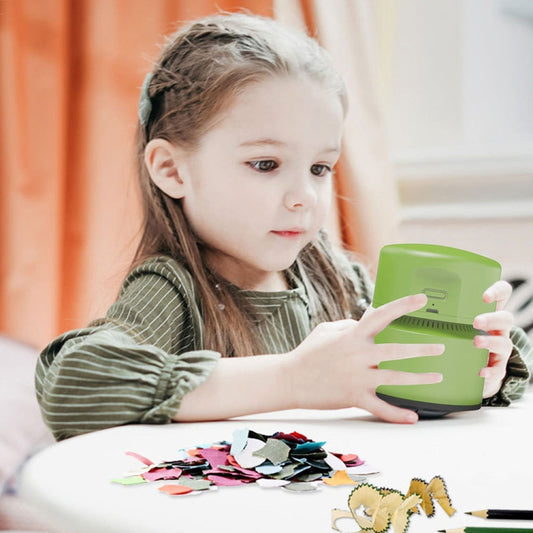 Desktop Mini Vacuum Cleaner USB Rechargeable Office Home Portable Paper Cleaner(Green) by bashfashion