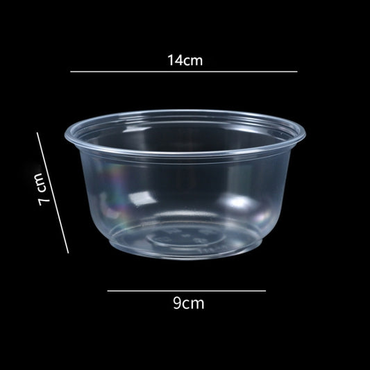 50pcs /Pack No Lid Disposable Round Plastic Bowl Thick Transparent Fast Food Soup Bowl, Capacity: 700ml by bashfashion