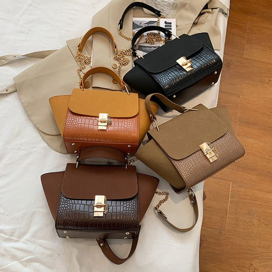 Women Vintage Wing Shape Frosted Handbag Versatile Chain Crossbody Bag(Khaki) by bashfashion