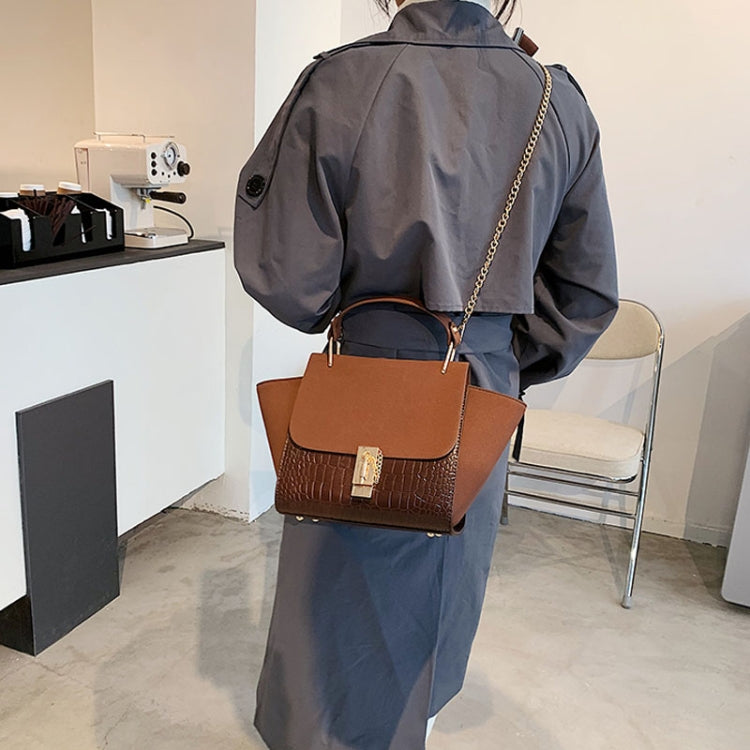 Women Vintage Wing Shape Frosted Handbag Versatile Chain Crossbody Bag(Coffee) by bashfashion