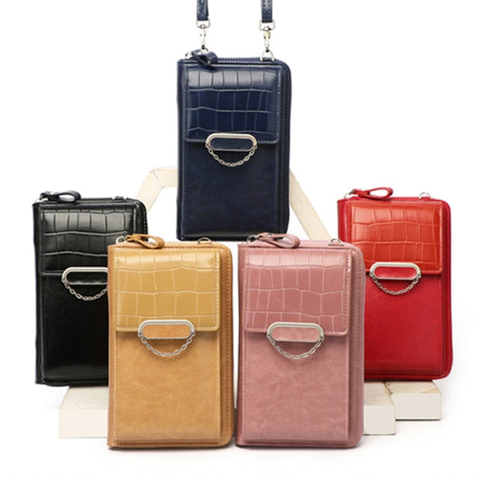 Women Vertical Mobile Phone Bag Shoulder Crossbody Bag Multifunctional Large-capacity Wallet(Apricot) by bashfashion