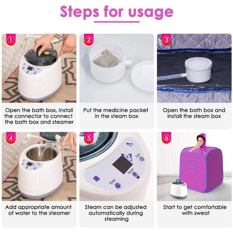 Dual Person Portable Steam Sauna Spa With Pot Set Weight Loss Skin Spa Machine US Plug 110V(Purple) by bashfashion