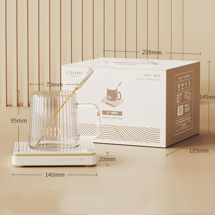 CEOOL Thermostatic Cup Electric Heating Coaster Coffee Thermal Cup Pad,CN Plug, Spec: Glass Cup by bashfashion