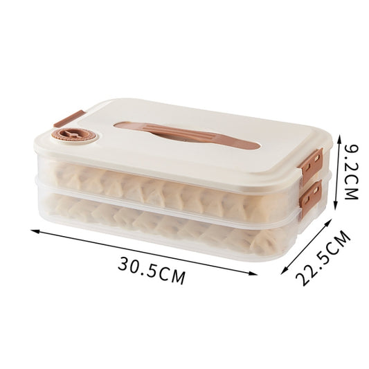 2 Layer With Cover Dumpling Storage Box Food Grade Home Dumpling Frozen Fresh Case by bashfashion