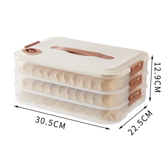 3 Layer With Cover Dumpling Storage Box Food Grade Home Dumpling Frozen Fresh Case by bashfashion