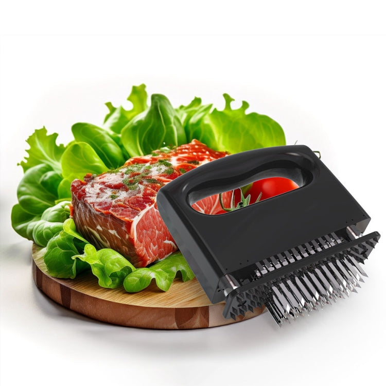 48-pin Meat Loosener with Handle Stainless Steel Meat Tenderizer Steak Needle Kitchen Tools(Black) by bashfashion