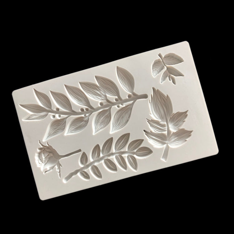 Rose Branch Flower Vine Silicone Mold Fondant Cake Baking Mold Glue Decorative(Grey) by bashfashion